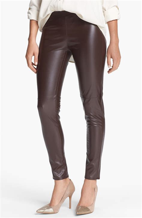 MICHAEL Michael Kors Faux Leather Joggers With Ankle Side